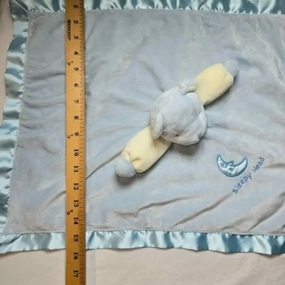 Blue bear lovey woobie security blanket 